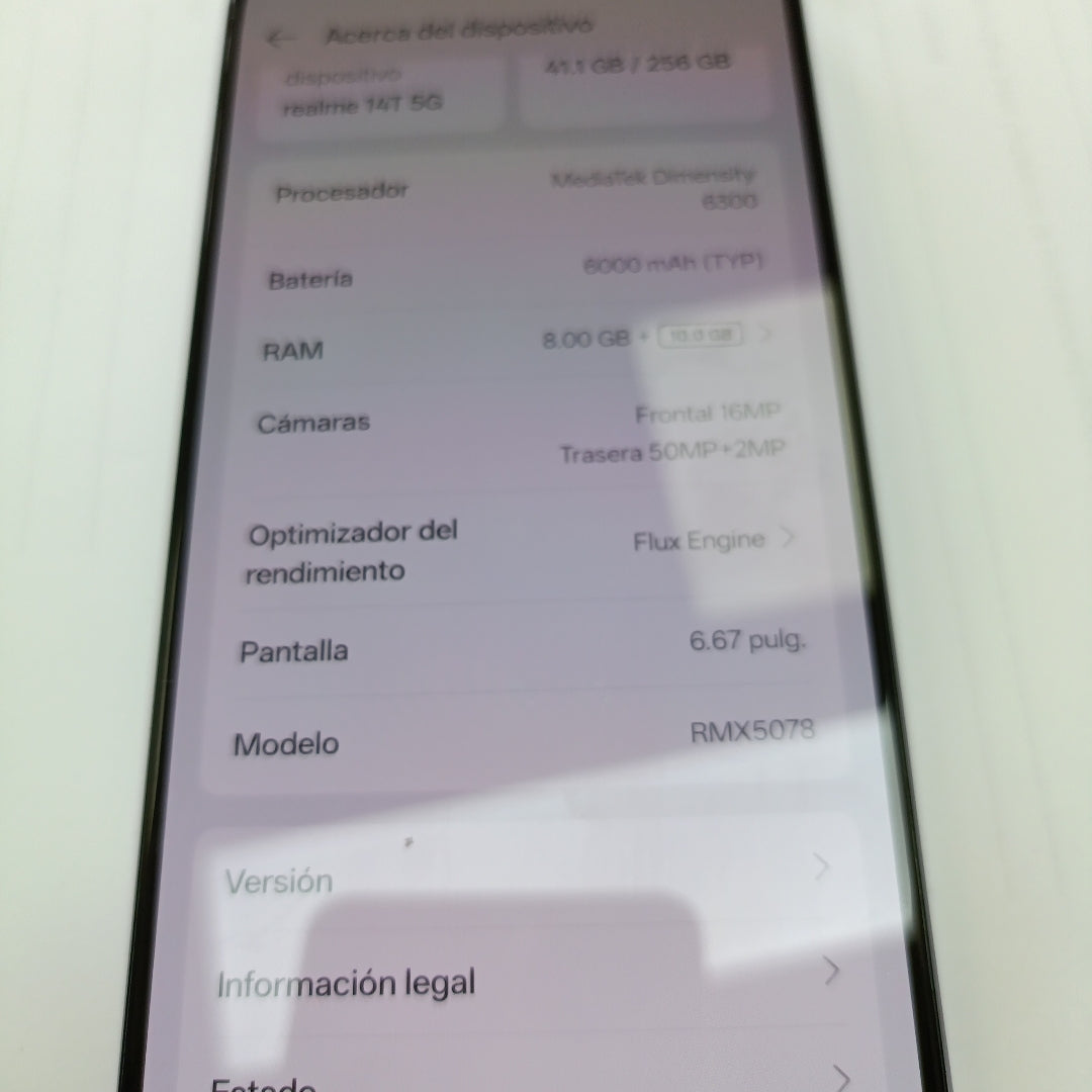 CELULAR REALME 14T 5G RMX5078 (2024) 256 GB 8 GB RAM (SEMINUEVO)