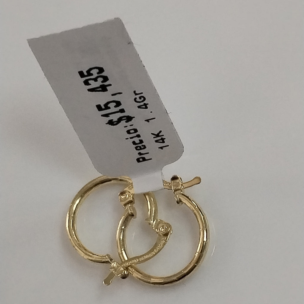 ARETES ARRACADAS ESTRIADAS 14K 1.4 GR (NUEVO)