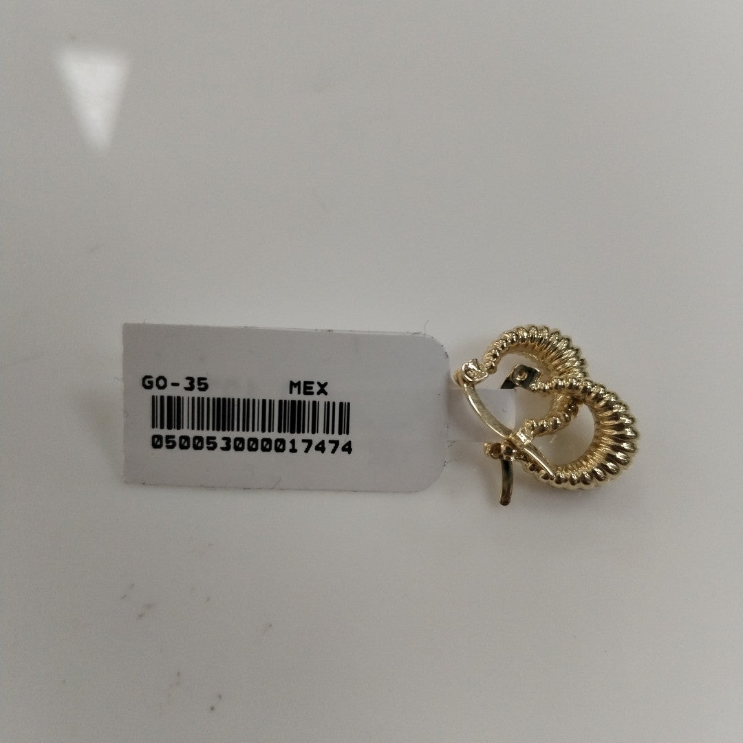 ARETES ARRACADA ESTRIADAS 14K 1.1 GR (NUEVO)