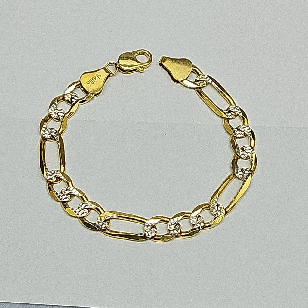 PULSERA 3X1 DIAMANTADA 14K 21 CM 29.5 GR (NUEVO)
