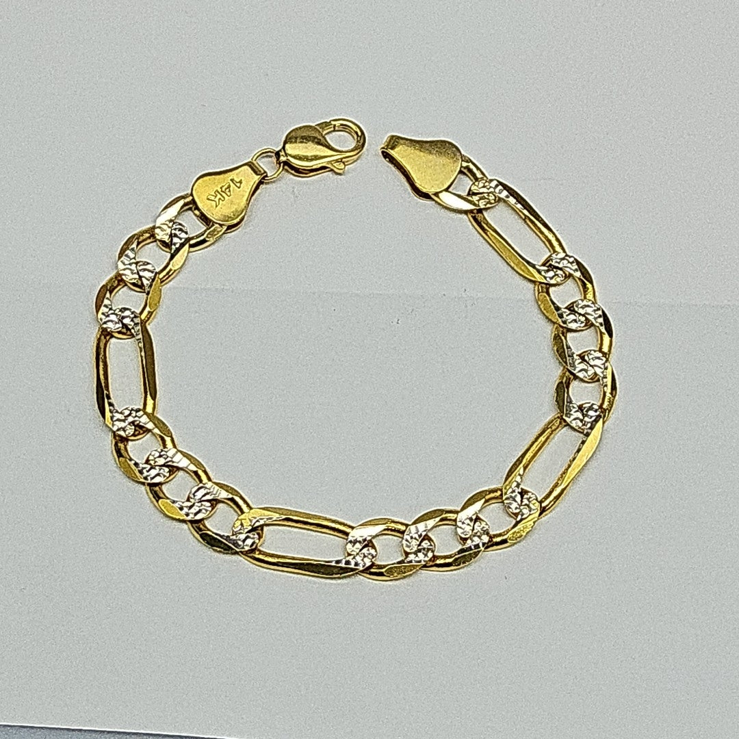 PULSERA 3X1 DIAMANTADA 14K 21 CM 29.5 GR (NUEVO)