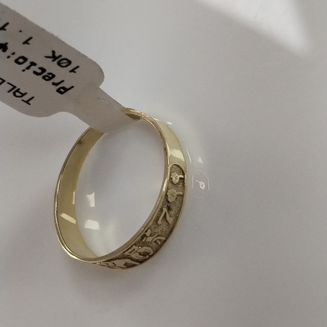 ANILLOS ARGOLLA DE LA SUERTE 10K TALLA 7 1.1 GR (NUEVO)