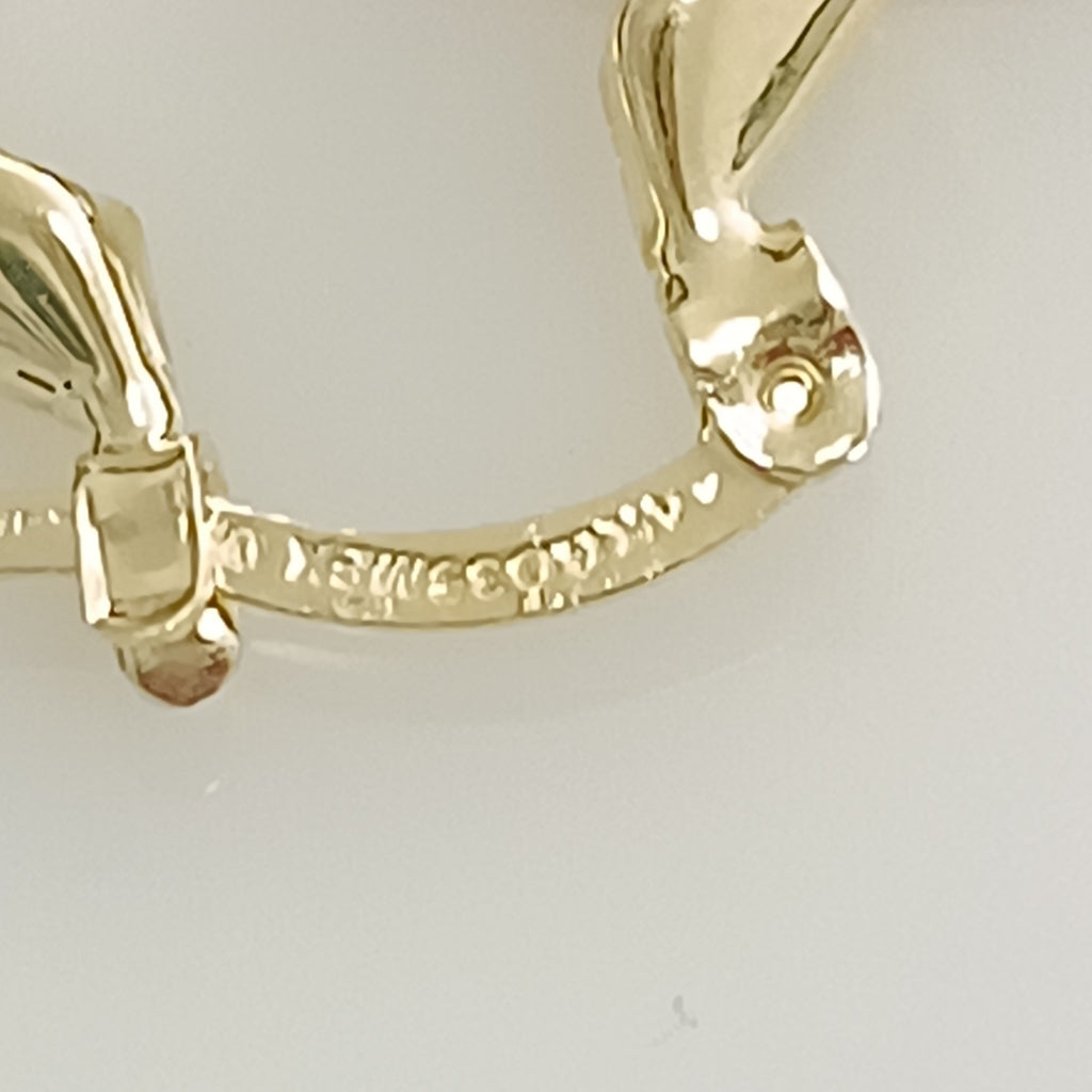 ARETES TEJIDO ARRACADAS FACETADAS 14K 1.8 GR (NUEVO)