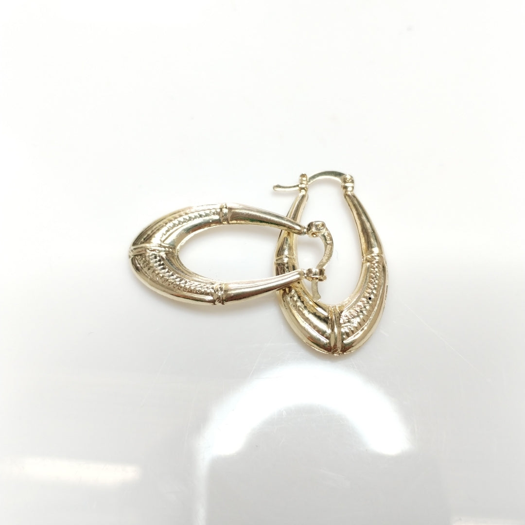 ARETES ARRACADAS ESTRIADAS 14K 2.6 GR (NUEVO)