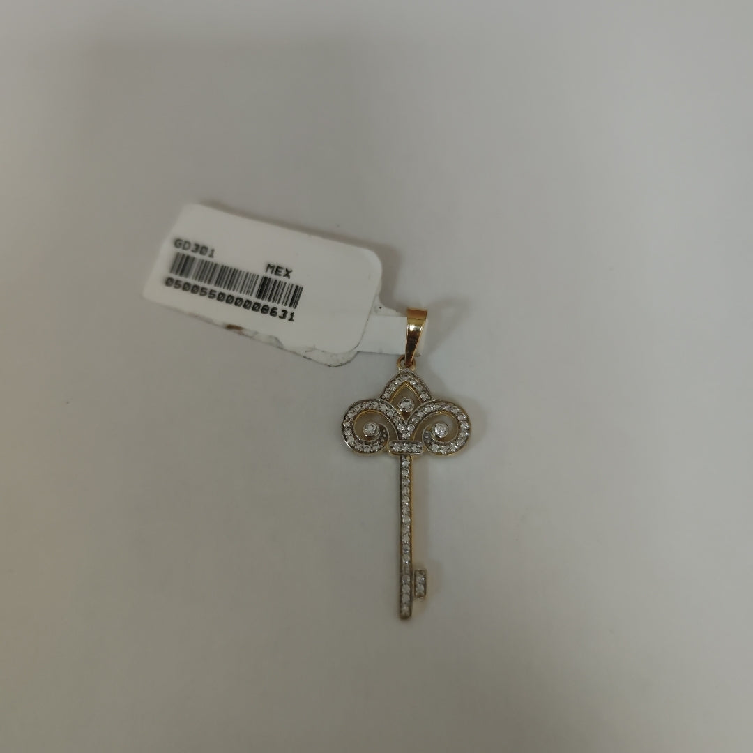 DIJE LLAVE C CIRCONIAS 14K 1.5 GR (NUEVO)