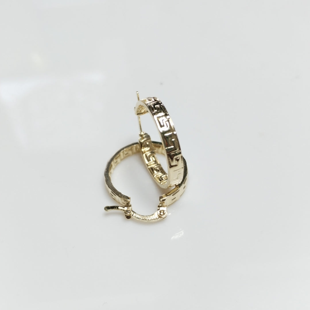 ARETES TEJIDO ARRACADAS TIPO GRECAS 14K 2.2 GR (NUEVO)