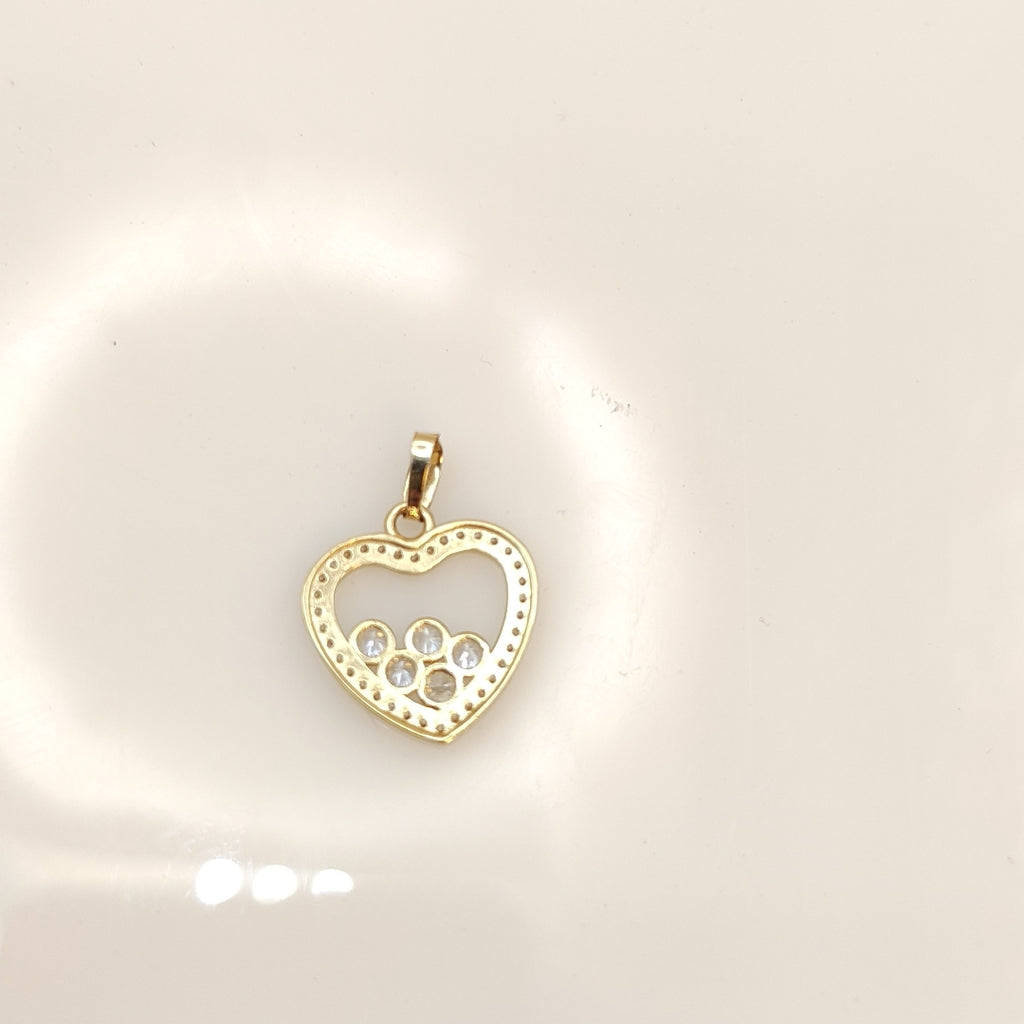 DIJE CORAZON CON CIRCONIAS 14K 1.7 GR (NUEVO)