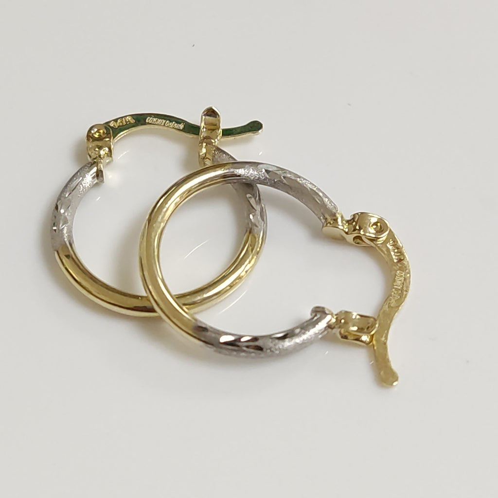 ARETES ARRACADAS COMBINADAS 14K 1.2 GR (NUEVO)