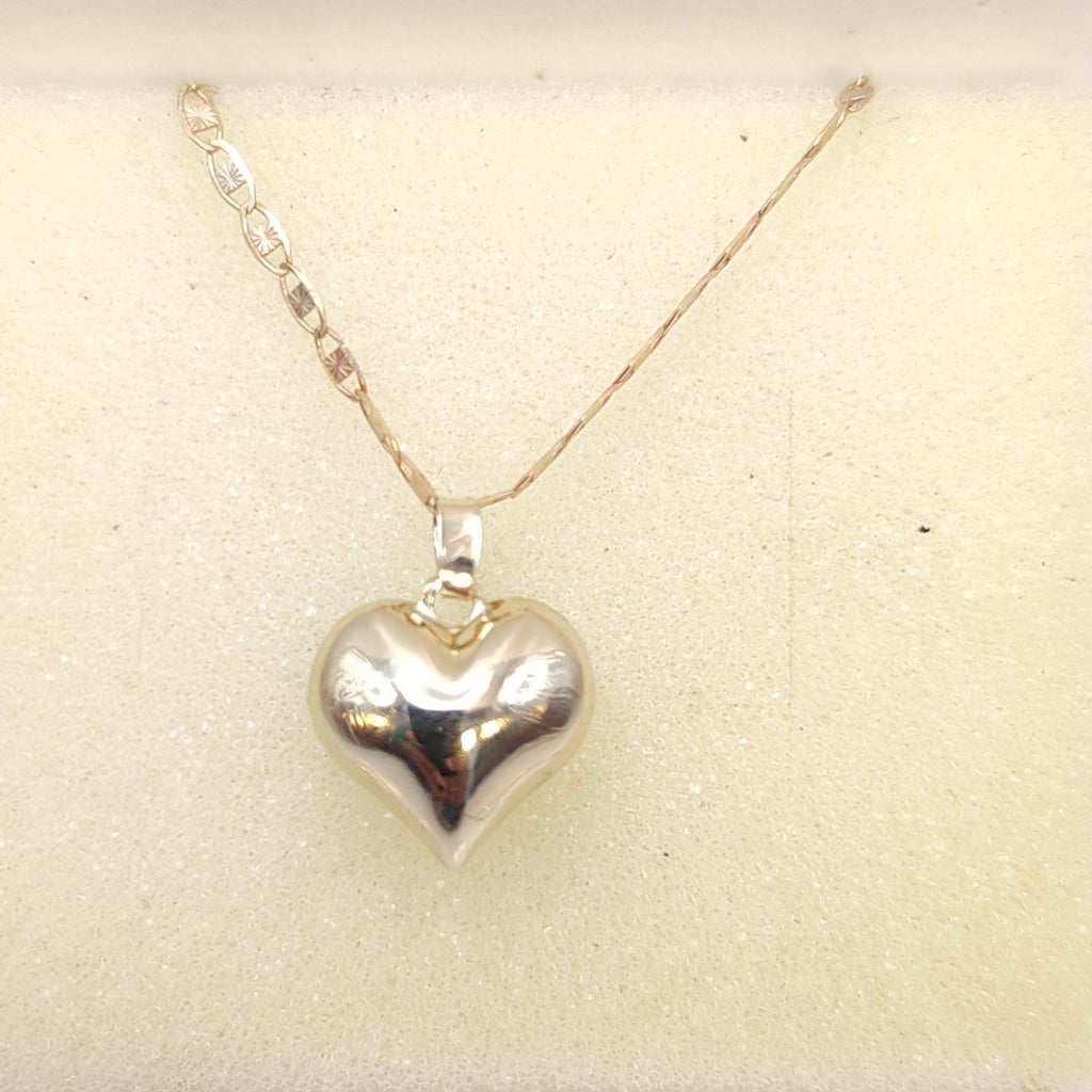 DIJE TEJIDO CORAZON LISO 14K 1.4 GR (NUEVO)