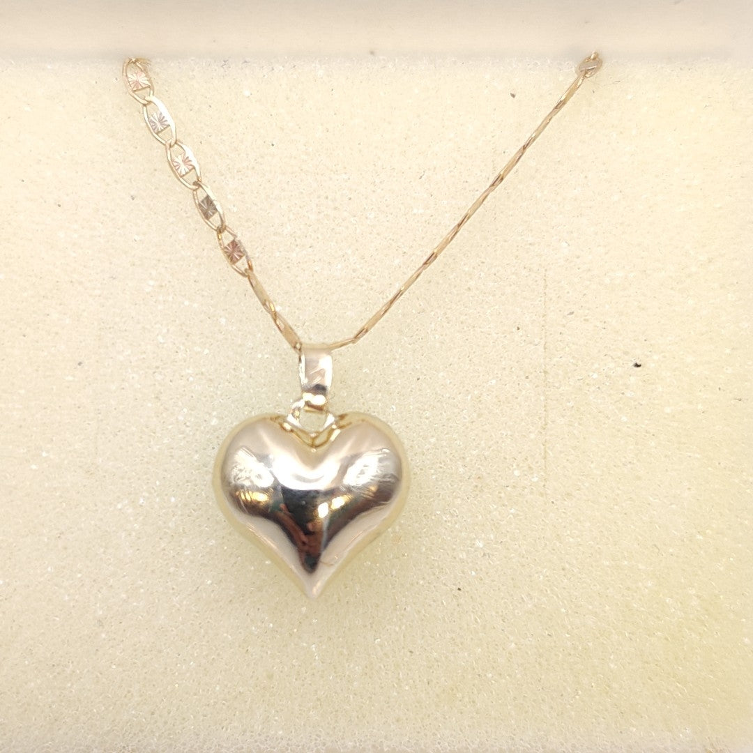 DIJE TEJIDO CORAZON LISO 14K 1.4 GR (NUEVO)