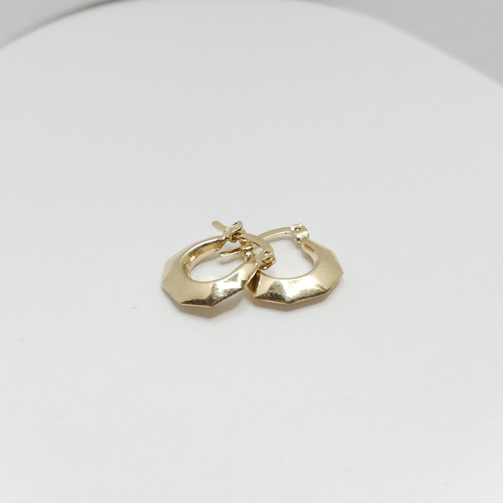 ARETES TEJIDO ARRACADA FACETADA 14K 1.3 GR (NUEVO)