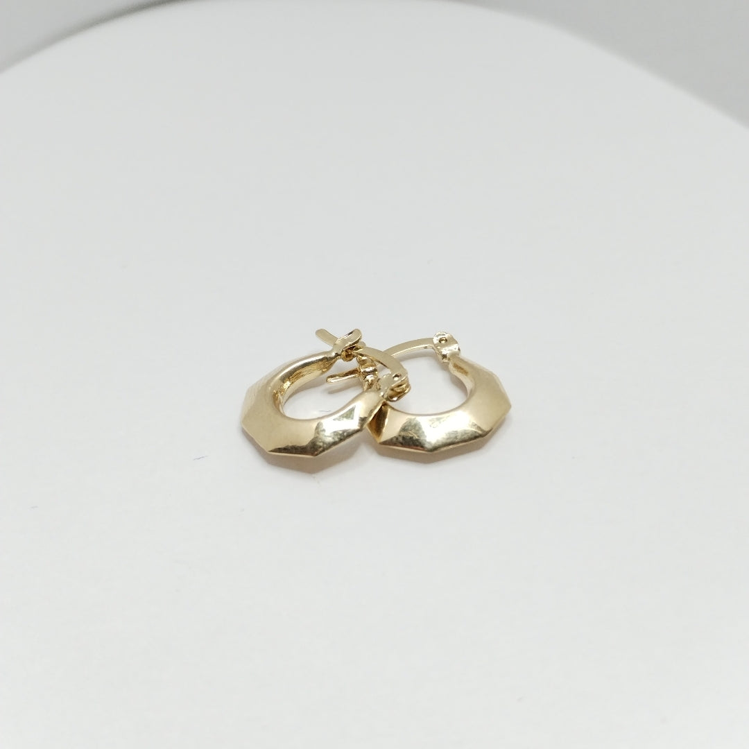 ARETES TEJIDO ARRACADA FACETADA 14K 1.3 GR (NUEVO)