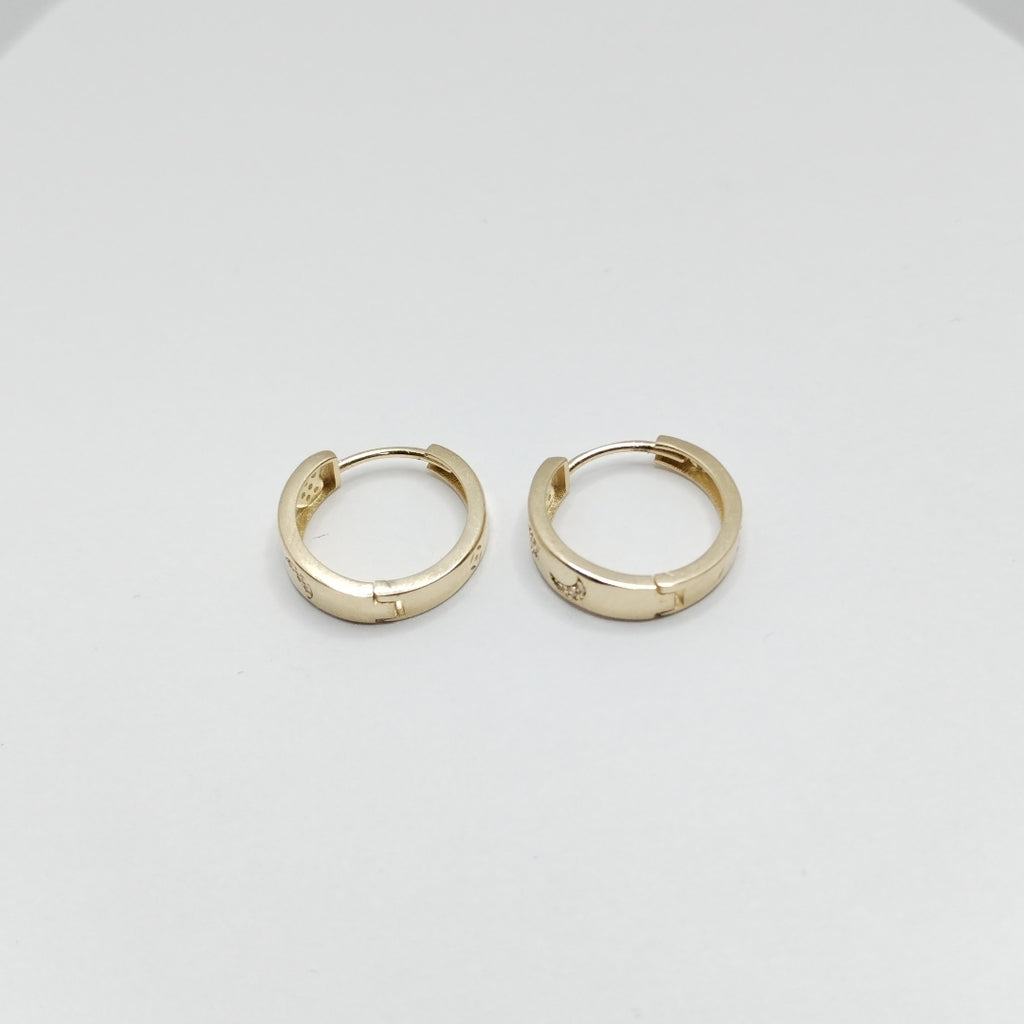 ARETES TEJIDO HUGGIES CON CIRCONIAS 14K 2.9 GR (NUEVO)