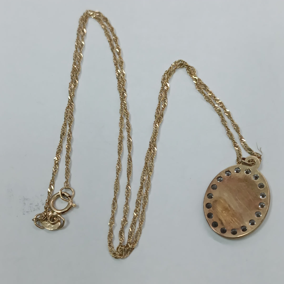 CADENA, MEDALLA RELIGIOSA ORO 10 K 2.2 GRMS (SEMINUEVO)