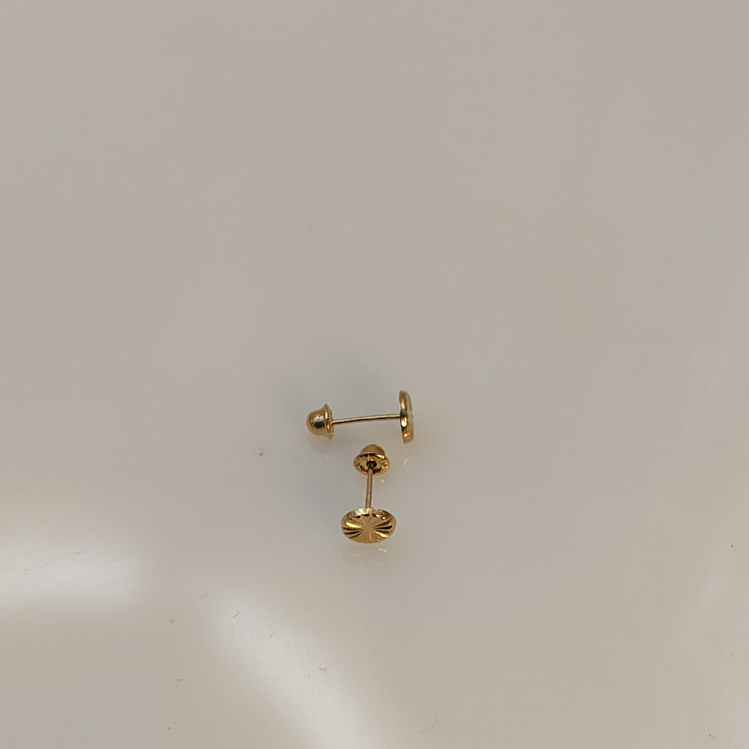 BROQUELES BROQUEL FIG BOTON RAYADO 14K 0.1577 GR (NUEVO)