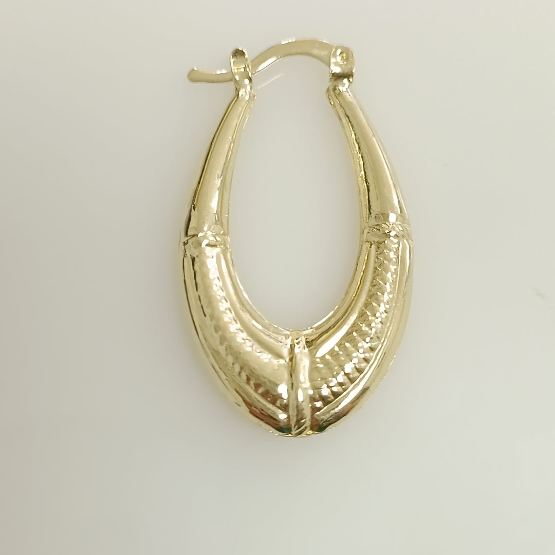 ARETES ARRACADAS ESTRIADAS 14K 2.6 GR (NUEVO)