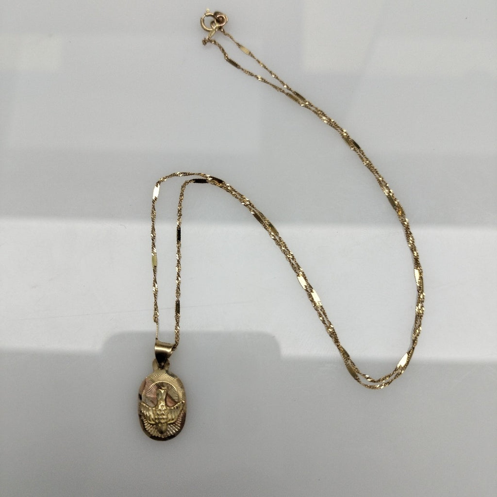CADENA, MEDALLA RELIGIOSA ORO 14 K 1.6 GRMS (SEMINUEVO)