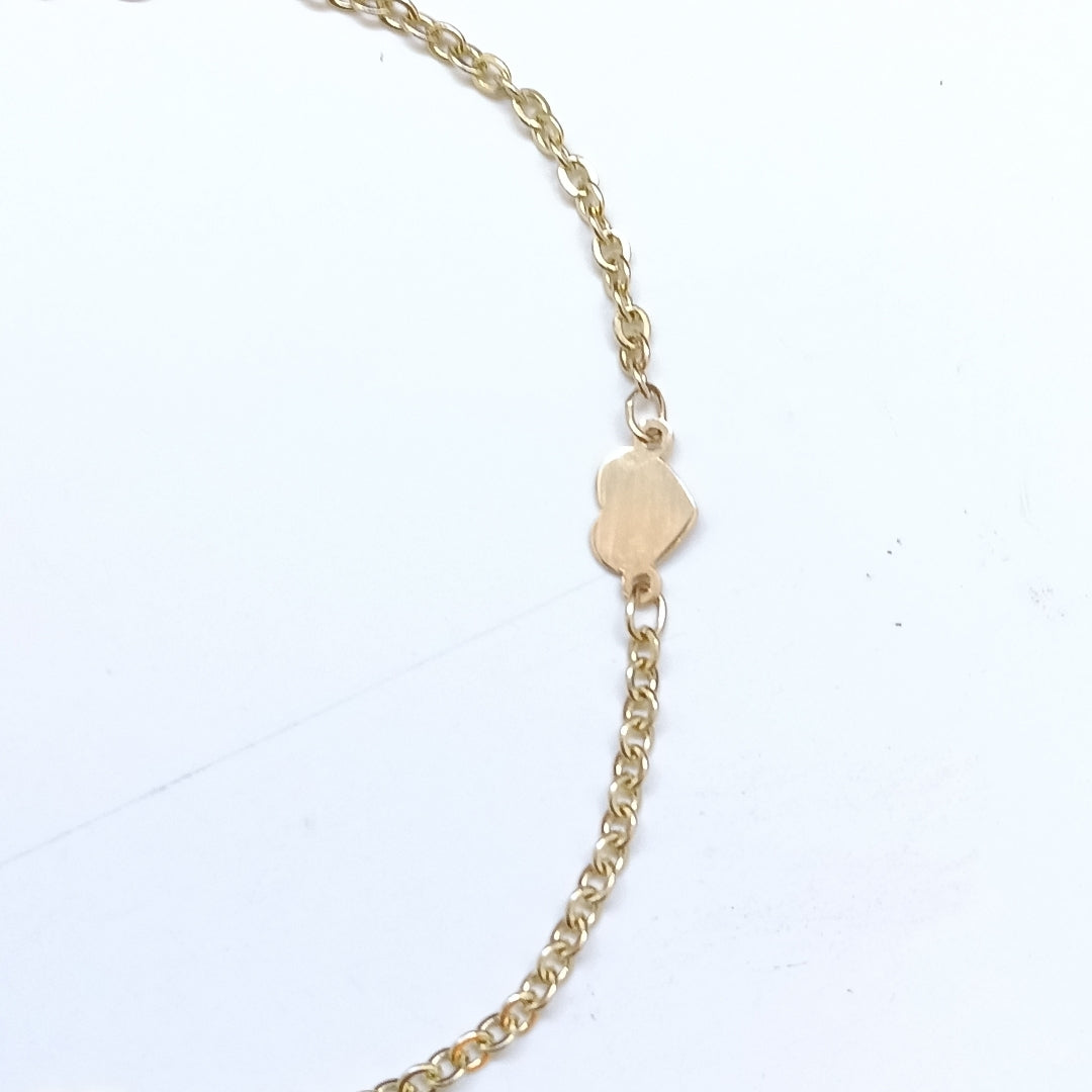 PULSERA TEJIDO ESPECIAL FIG CORAZONES 14K 18 CM 1.3 GR (NUEVO)