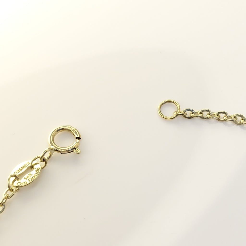 PULSERA ESPECIAL CON MARIPOSAS 14K 18 CM 2.1 GR (NUEVO)