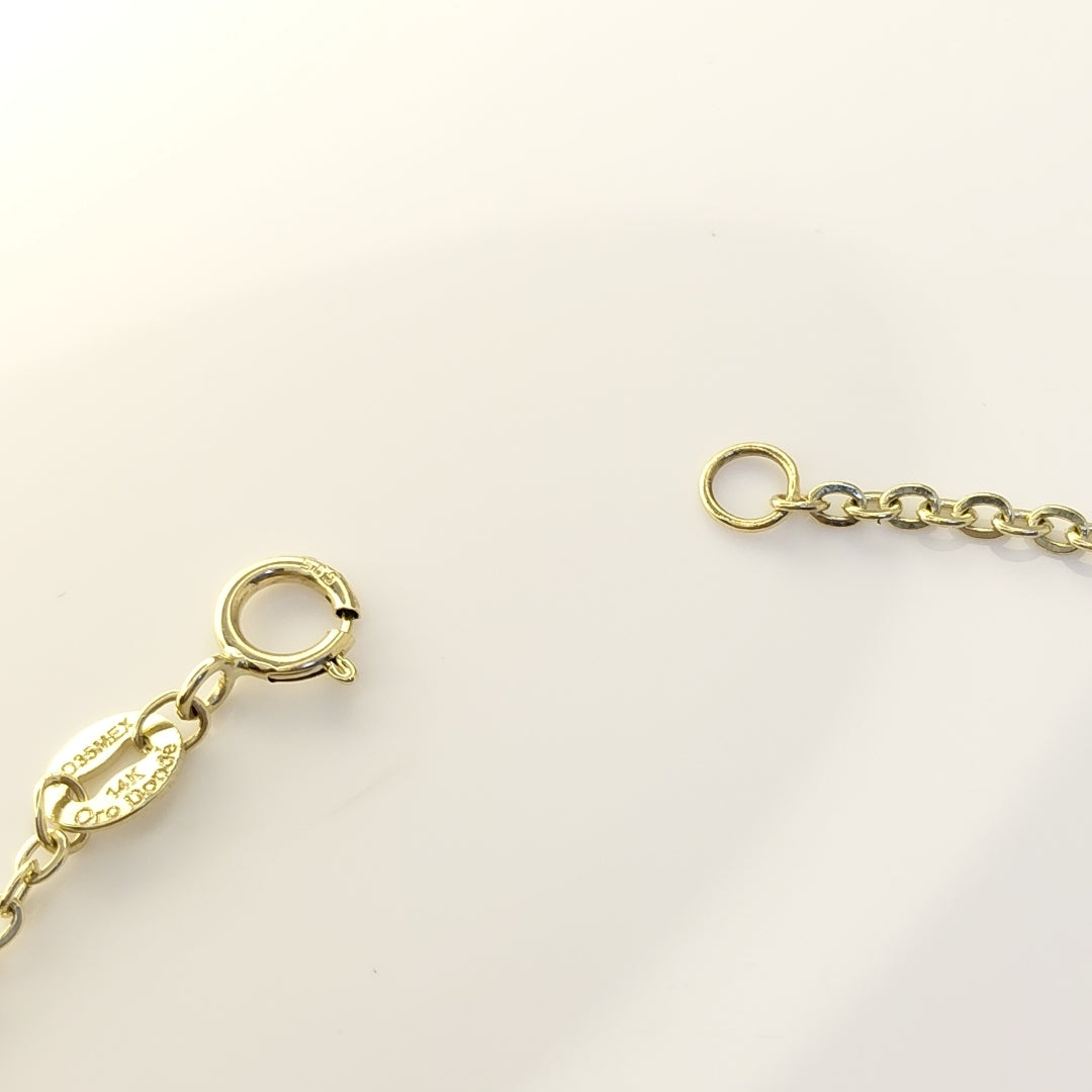 PULSERA ESPECIAL CON MARIPOSAS 14K 18 CM 2.1 GR (NUEVO)