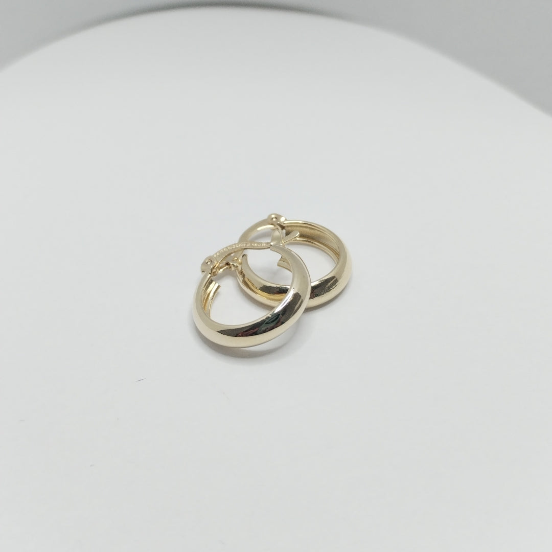 ARETES TEJIDO ARRACADAS LISAS 14K 2.2 GR (NUEVO)