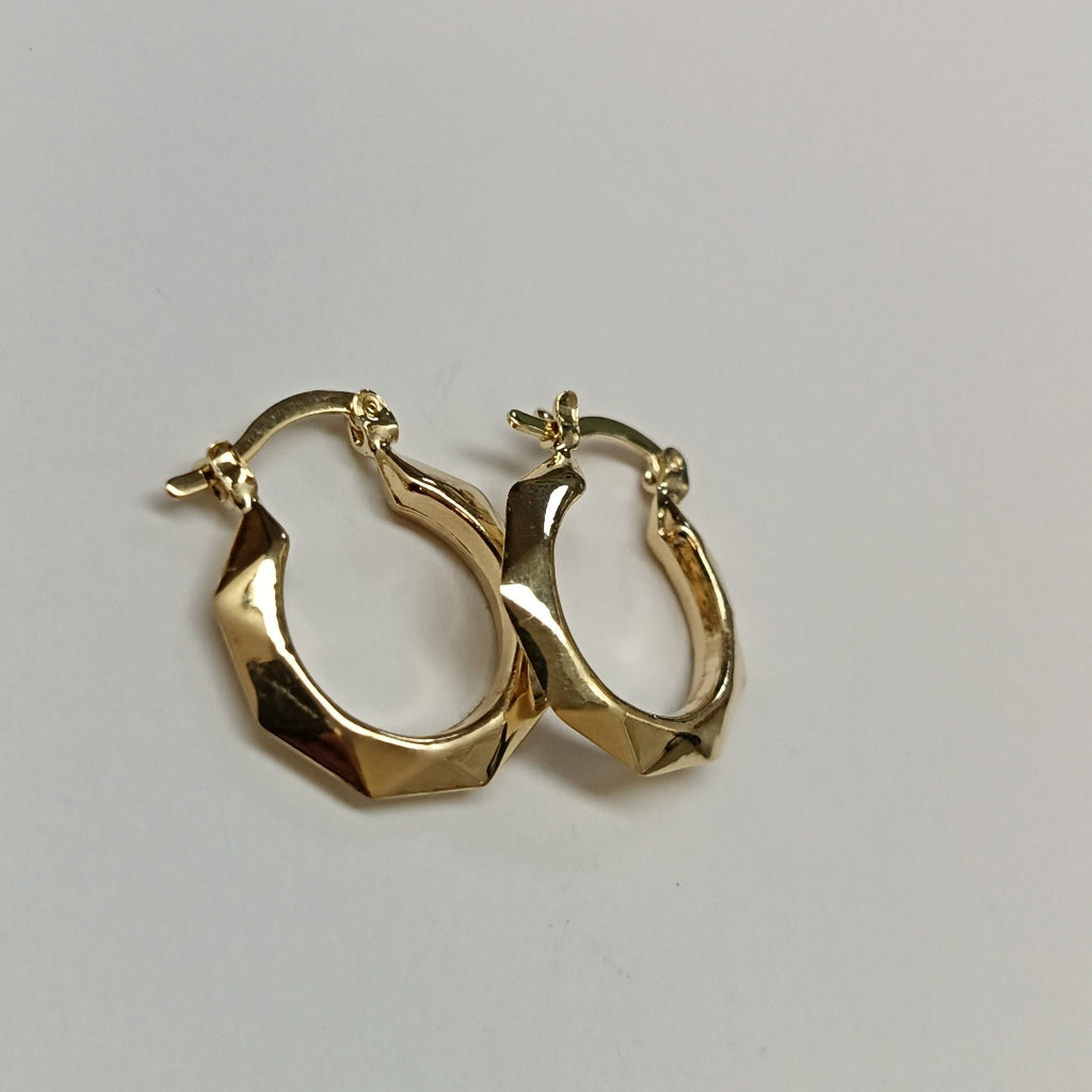 ARETES TEJIDO ARRACADAS FACETADAS 14K 1.8 GR (NUEVO)