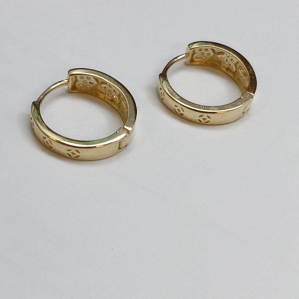 ARETES TEJIDO HUGGIES CON CIRCONIAS 14K 2.9 GR (NUEVO)