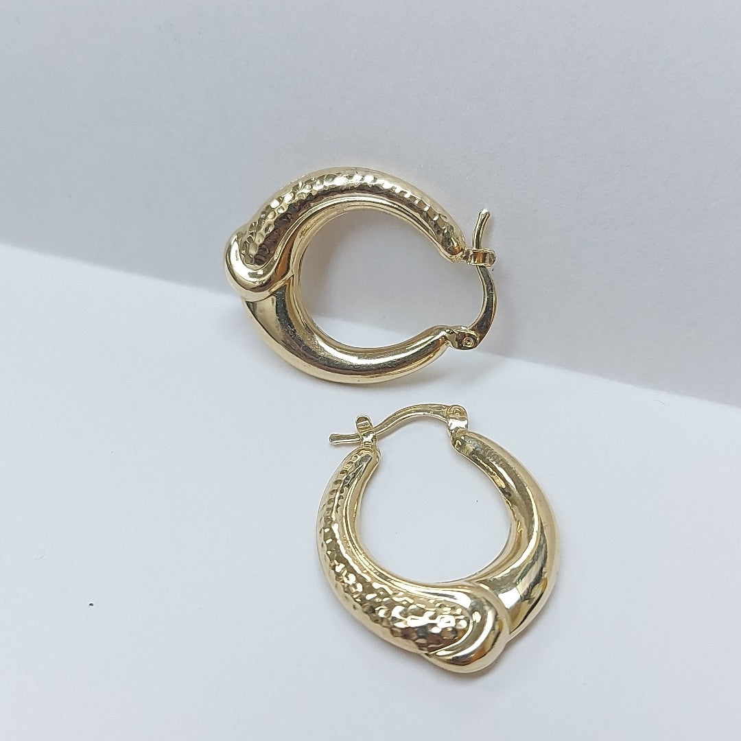 ARETES ARRACADAS ENTRELAZADAS 14K 2.5 GR (NUEVO)