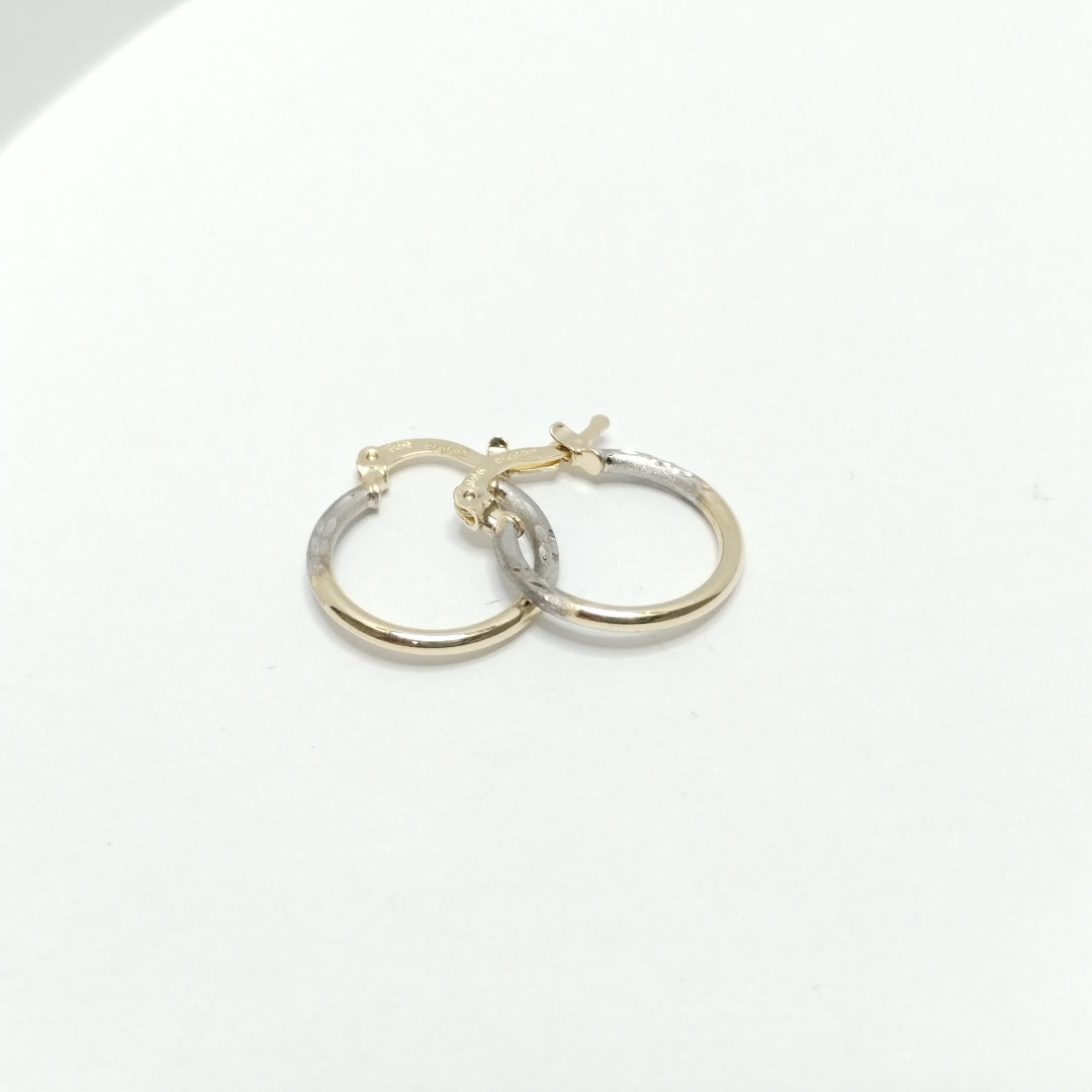 ARETES ARRACADAS COMBINADAS 14K 1.1 GR (NUEVO)
