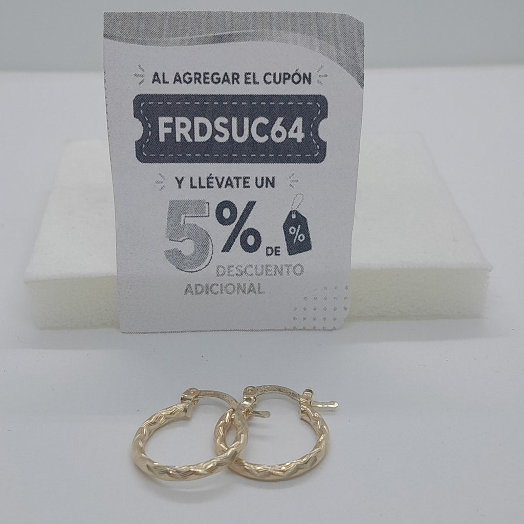 ARETES ARRACADAS TRENZADAS 14K 18 1.6 GR (NUEVO)