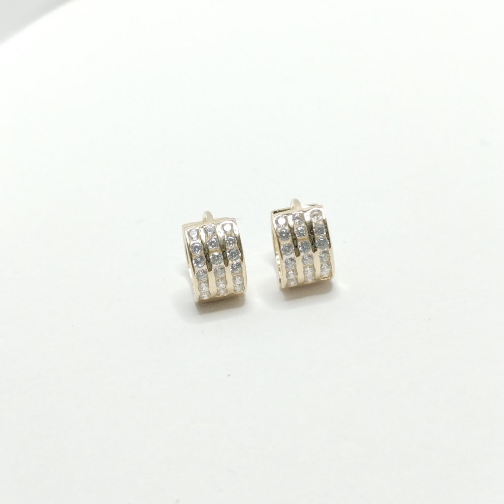 ARETES HUGGIES C CIRCONIA 14K 2.1 GR (NUEVO)