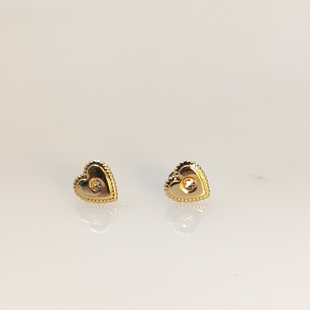 BROQUELES BROQUEL FIG CORAZON C CIRCONIA 14K 0.2614 GR (NUEVO)