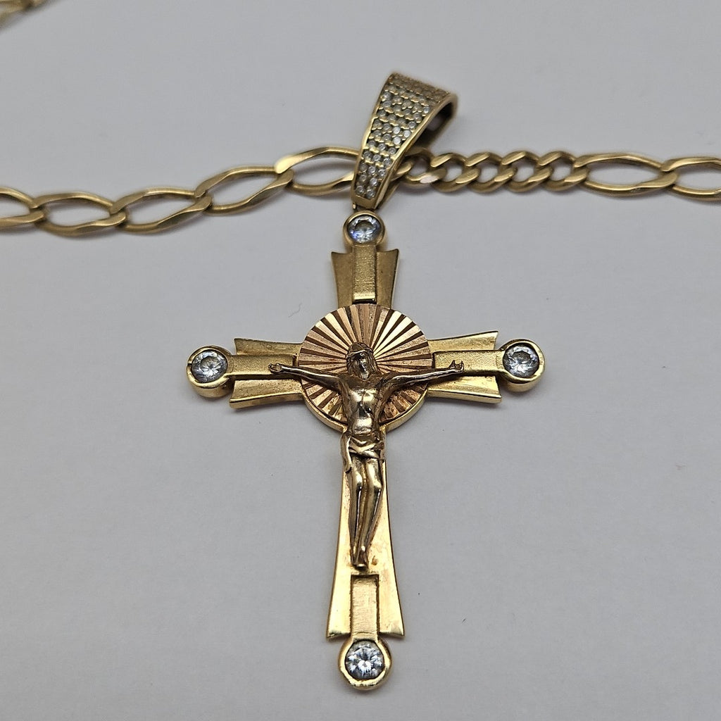 CADENA, CRUCIFIJO ORO 14 K 33.8 GRMS (SEMINUEVO)