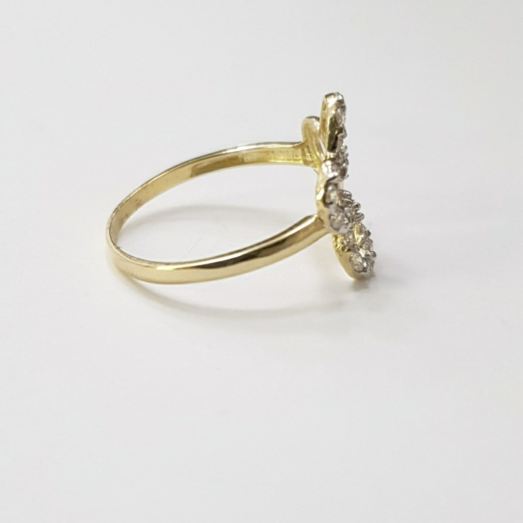 ANILLOS FIG FLOR CON CIRCONIAS 14K TALLA 7 1.4 GR (NUEVO)