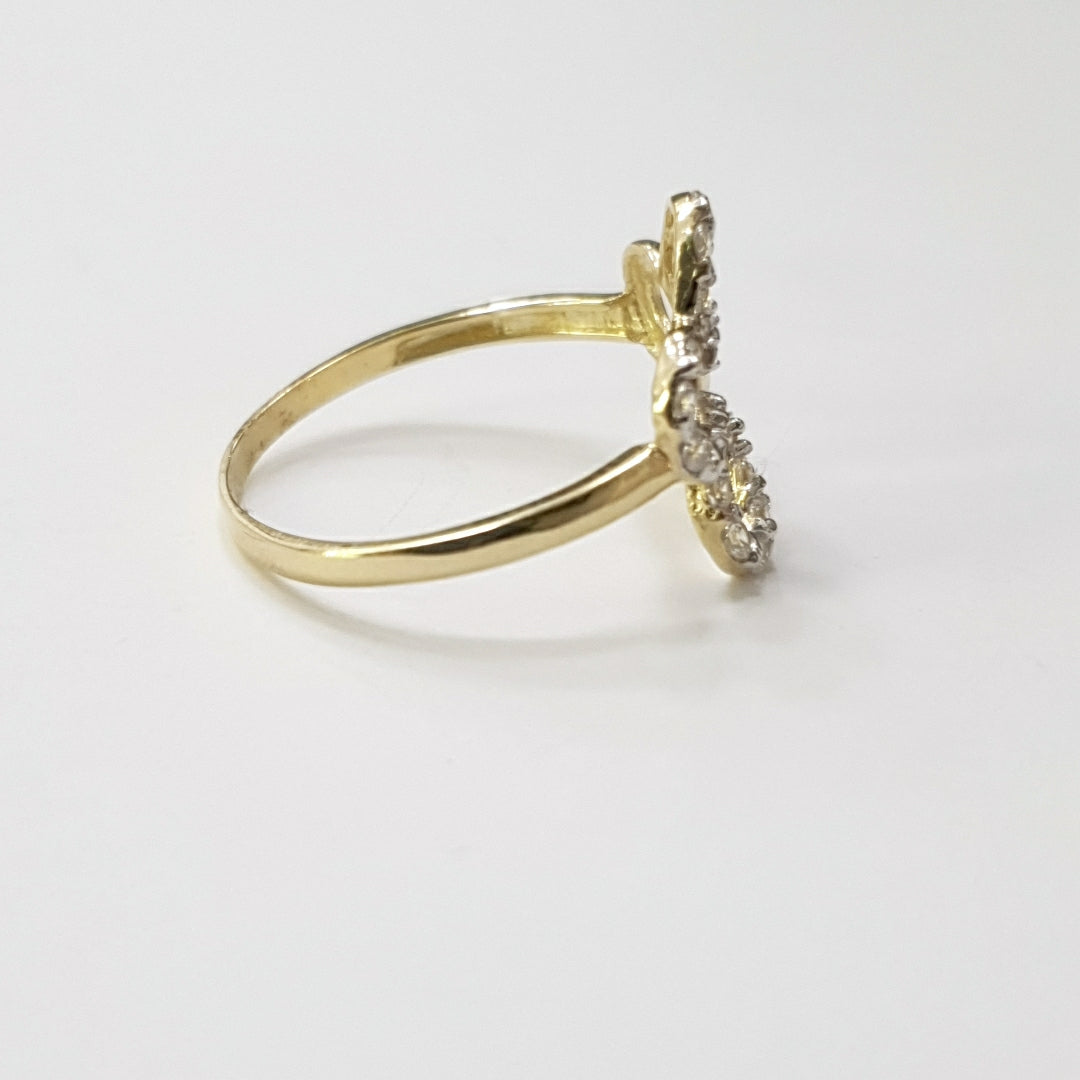 ANILLOS FIG FLOR CON CIRCONIAS 14K TALLA 7 1.4 GR (NUEVO)