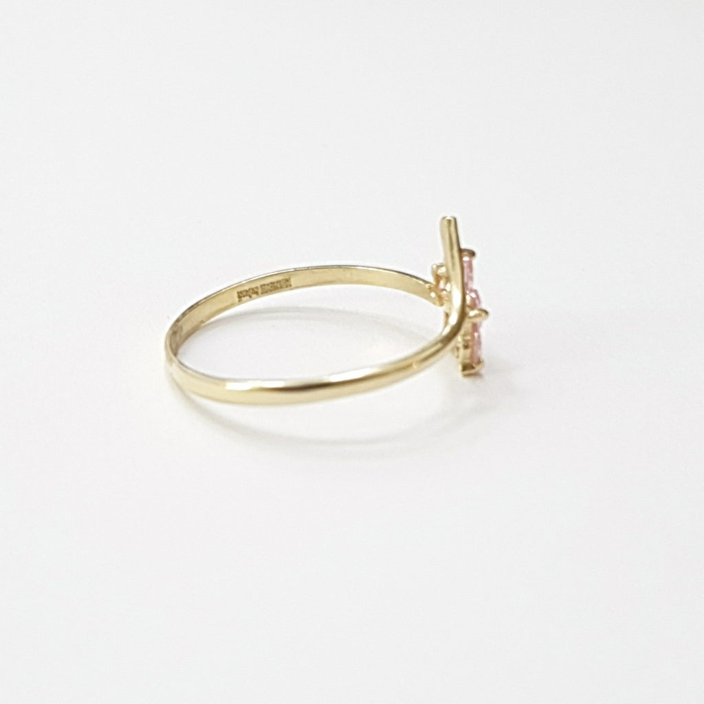 ANILLOS FIG FLOR PIEDRAS COL 14K TALLA 7 1 GR (NUEVO)