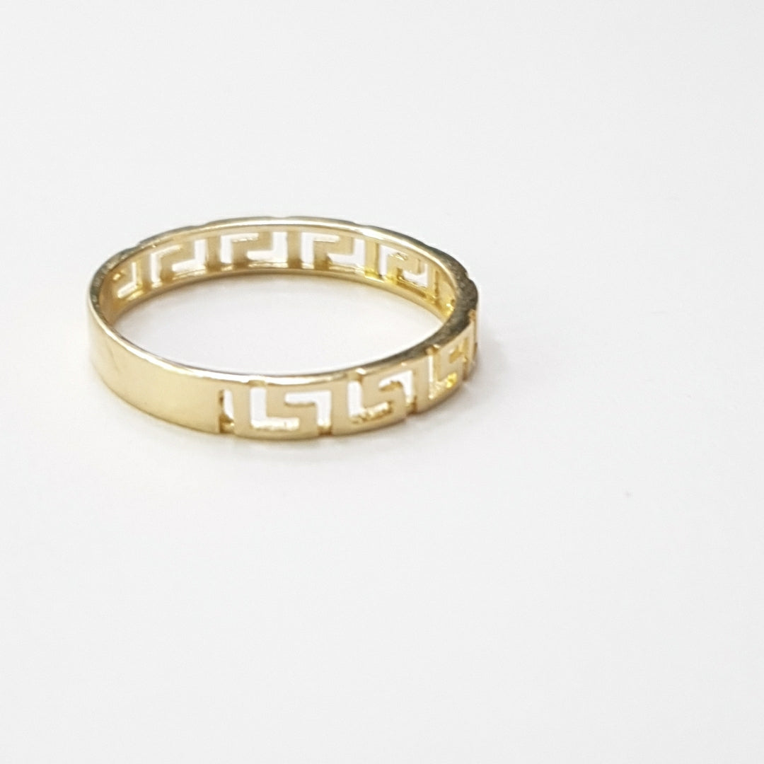 ANILLO ARGOLLA C GRECAS 14K 7 TALLA 1.5 GR (NUEVO)