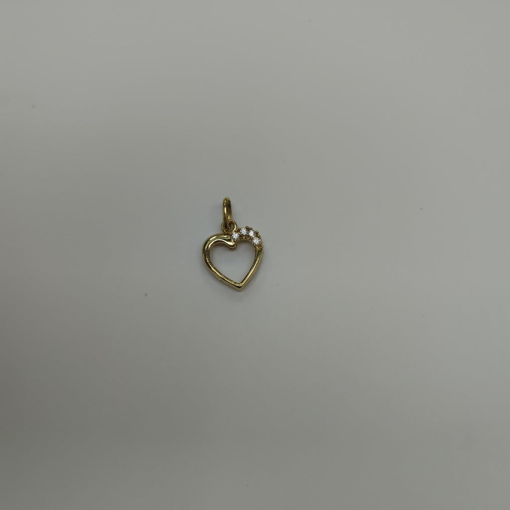DIJE CORAZON CON CIRCONIAS 14K 1.4 GR (NUEVO)