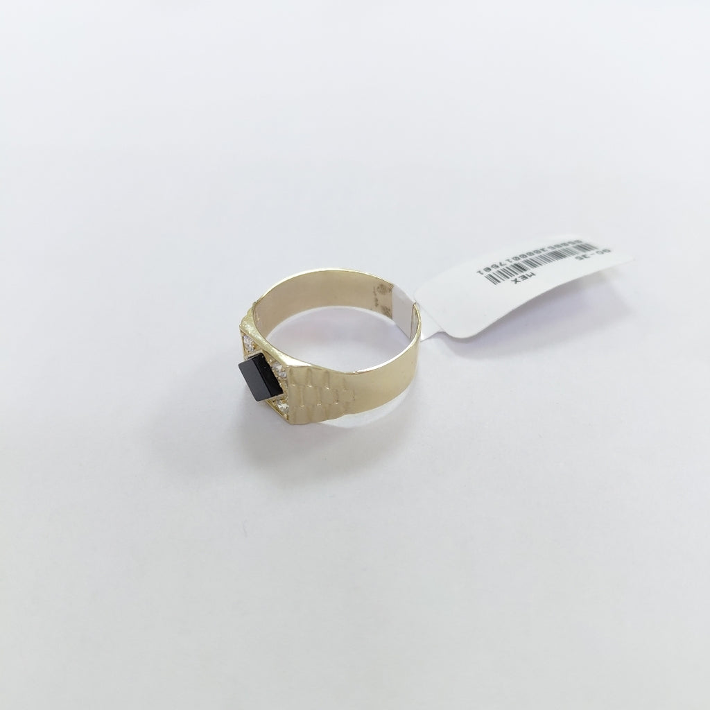 ANILLOS CON ONIX Y CIRCONIAS 14K TALLA 11.5 4.6 GR (NUEVO)