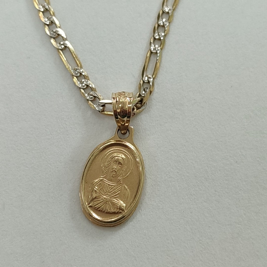 CADENA, MEDALLA RELIGIOSA ORO 14 K 5.5 GRMS (SEMINUEVO)