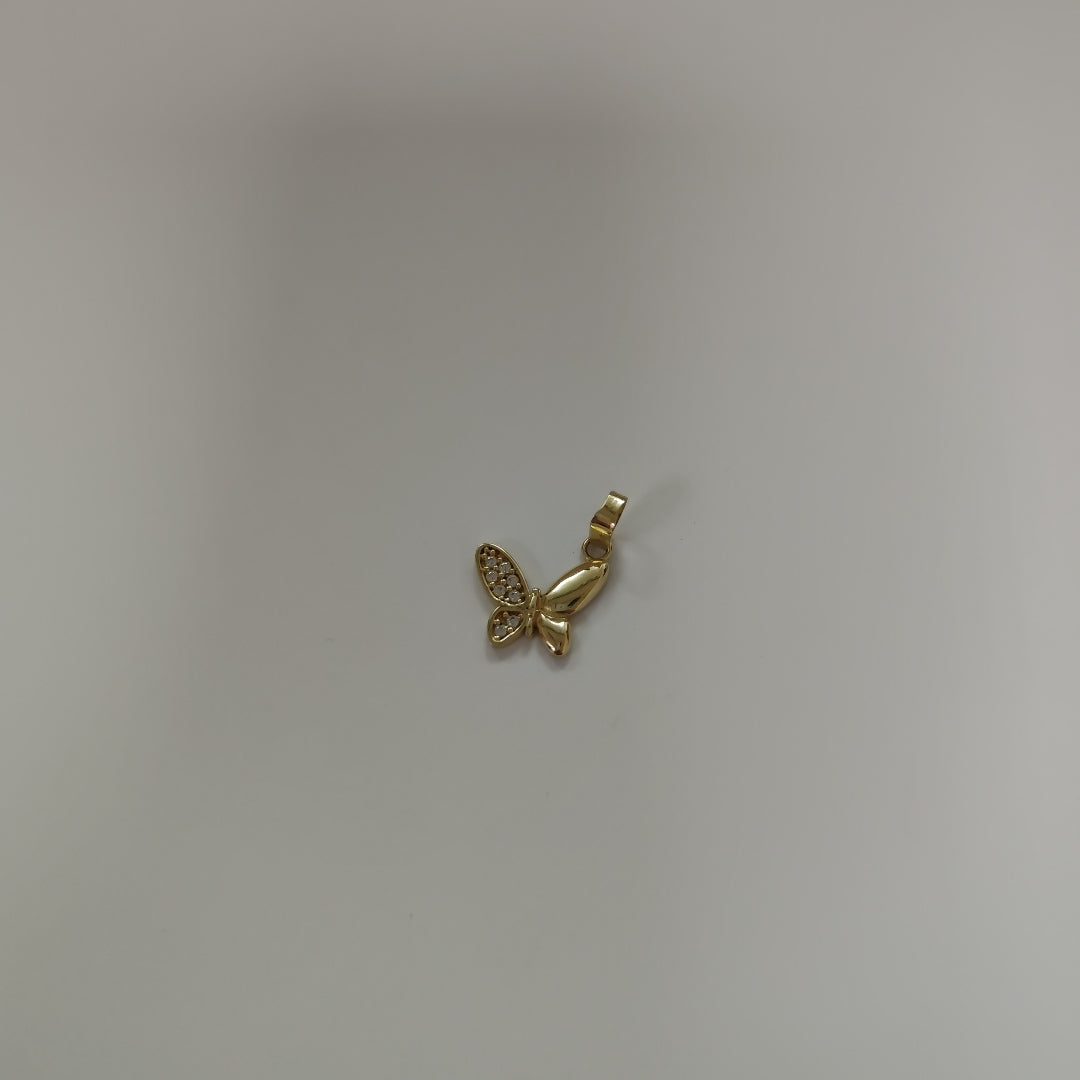 DIJE MARIPOSA CON CIRCONIAS 10K 1 GR (NUEVO)