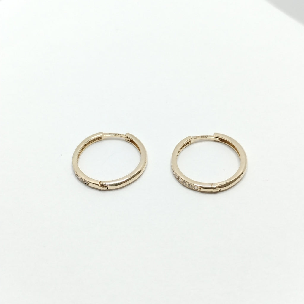 ARETES ARRACADAS C CIRCONIAS 14K 2 GR (NUEVO)