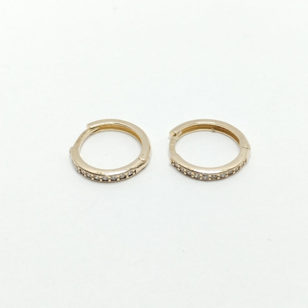 ARETES ARRACADA C CIRCONIAS 14K 1.5 GR (NUEVO)