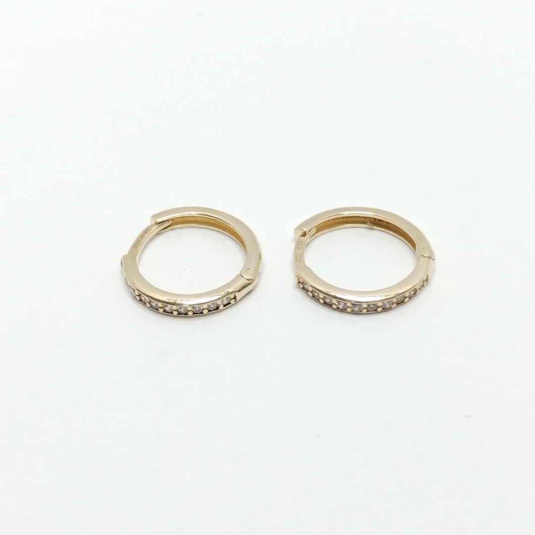 ARETES ARRACADA C CIRCONIAS 14K 1.5 GR (NUEVO)