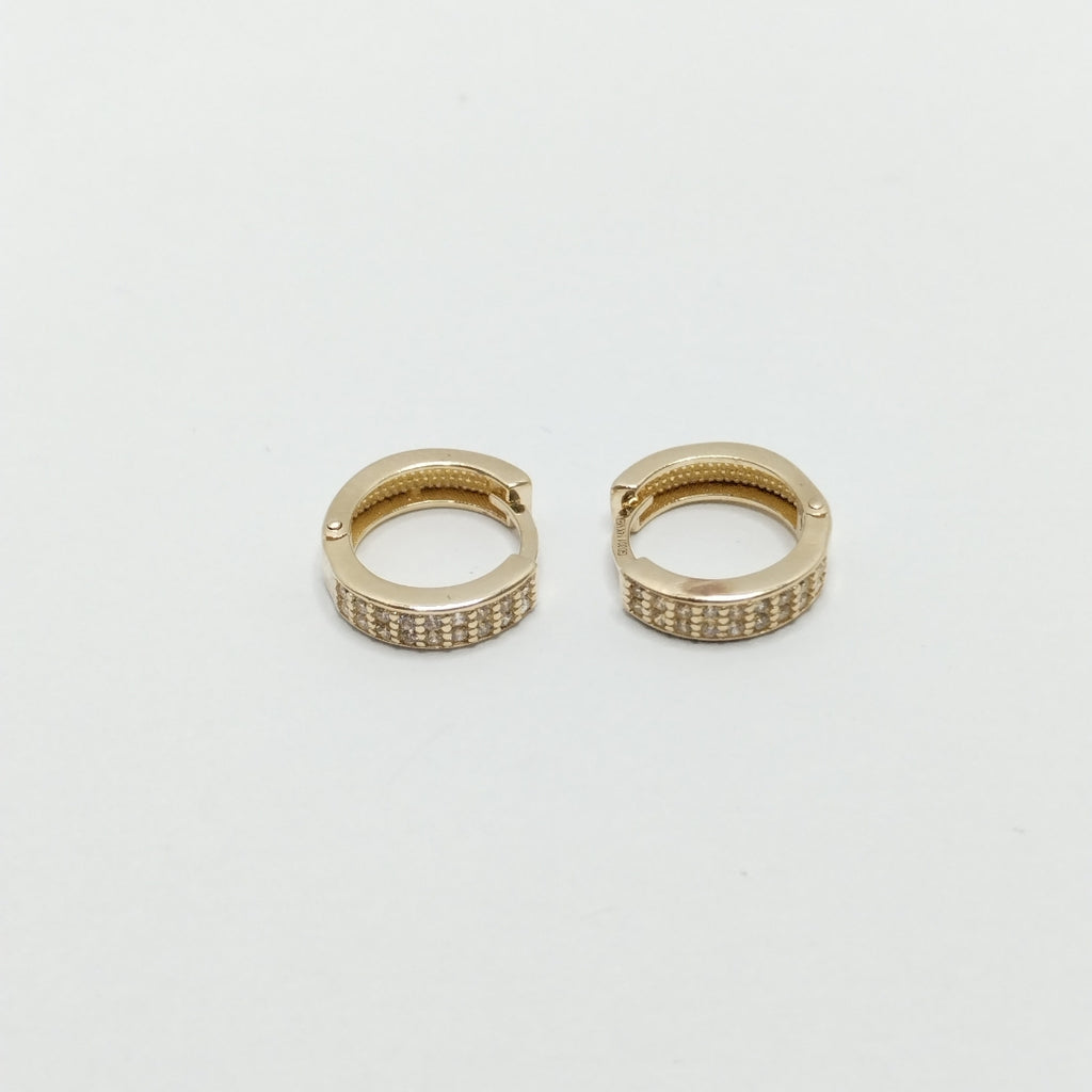 ARETES HUGGIES C CIRCONIA 14K 2.1 GR (NUEVO)