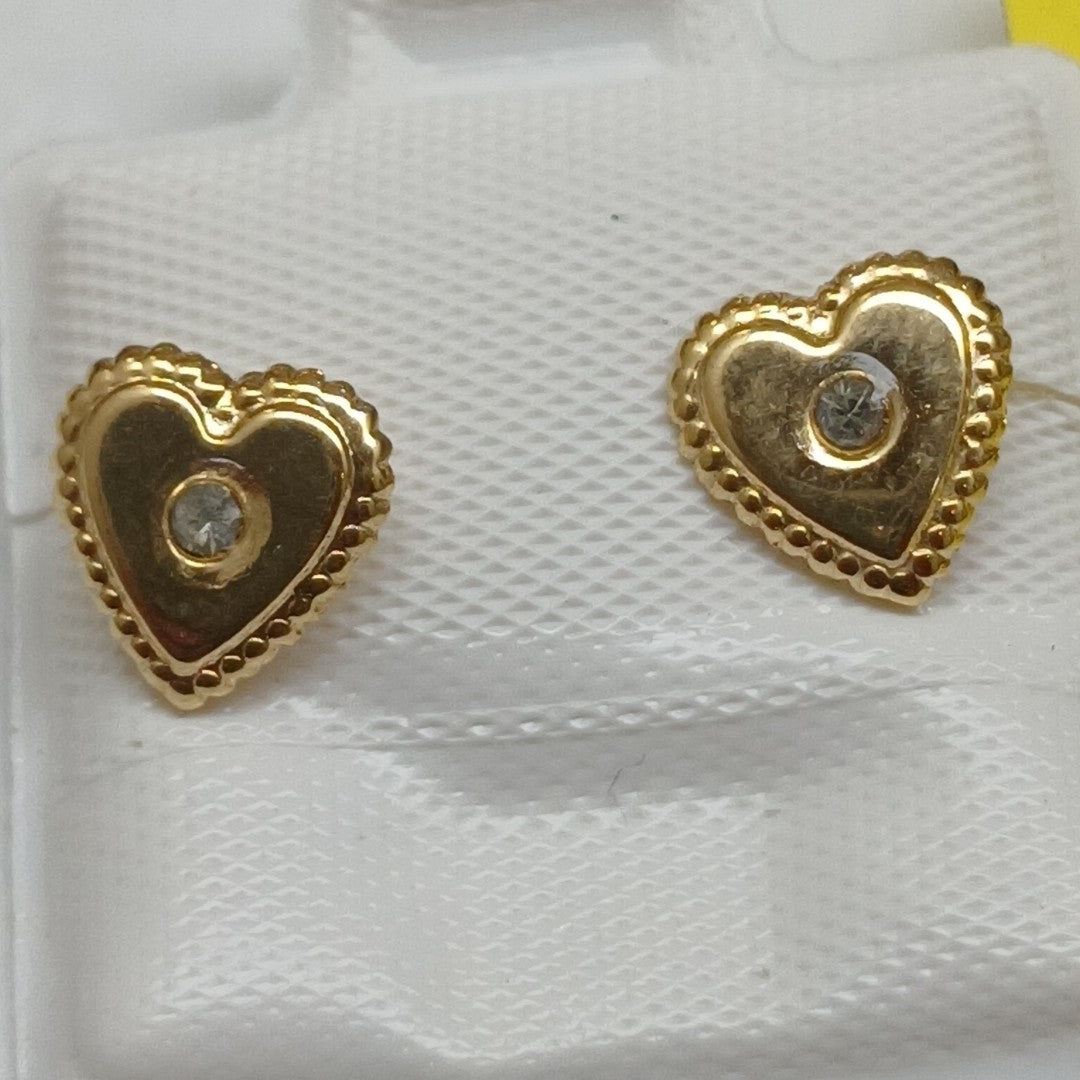 BROQUELES BROQUEL FIG CORAZON C CIRCONIA 14K 0.2614 GR (NUEVO)