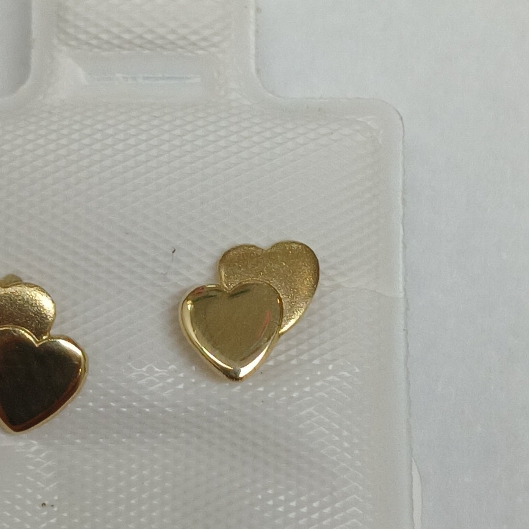BROQUELES BROQUEL CORAZON DOBLE 14K 0.2171 GR (NUEVO)