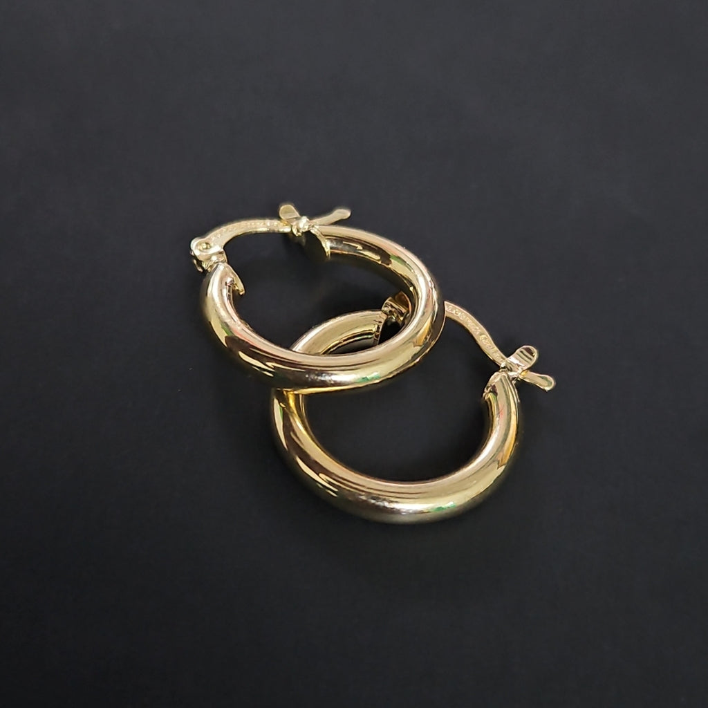 ARETES TEJIDO ARRACADAS LISAS 14K 1.6 GR (NUEVO)