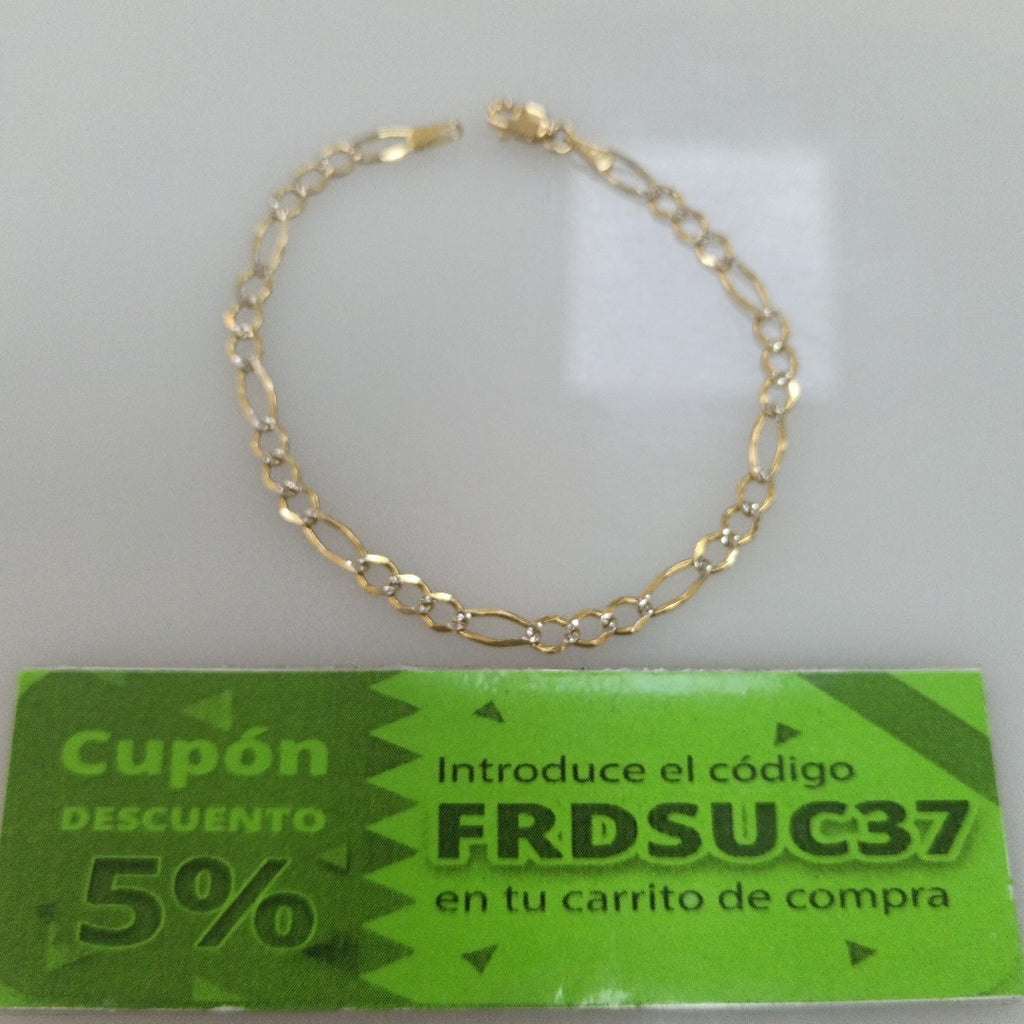 PULSERA 3X1 DIAMANTADA 14K 18 CM 2.7 GR (NUEVO)