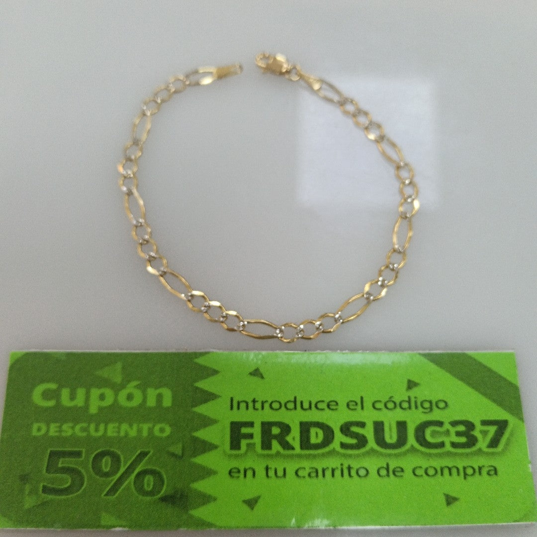 PULSERA 3X1 DIAMANTADA 14K 18 CM 2.7 GR (NUEVO)